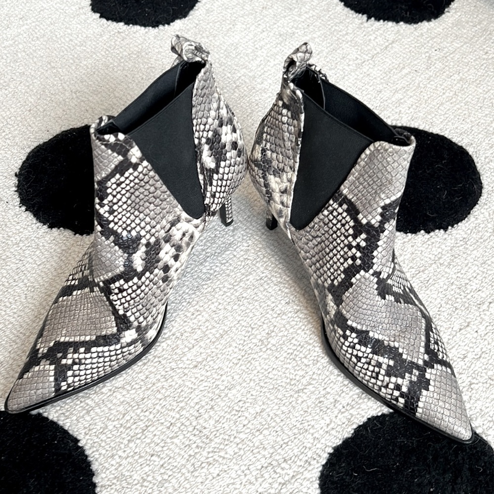 Zara Snakeskin Ankle Booties